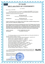 Декларация о соответствии terneo Директиве 2011/65/EU