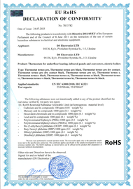 Декларация о соответствии terneo pro, s, st, vt, kt Директиве 2011/65/EU